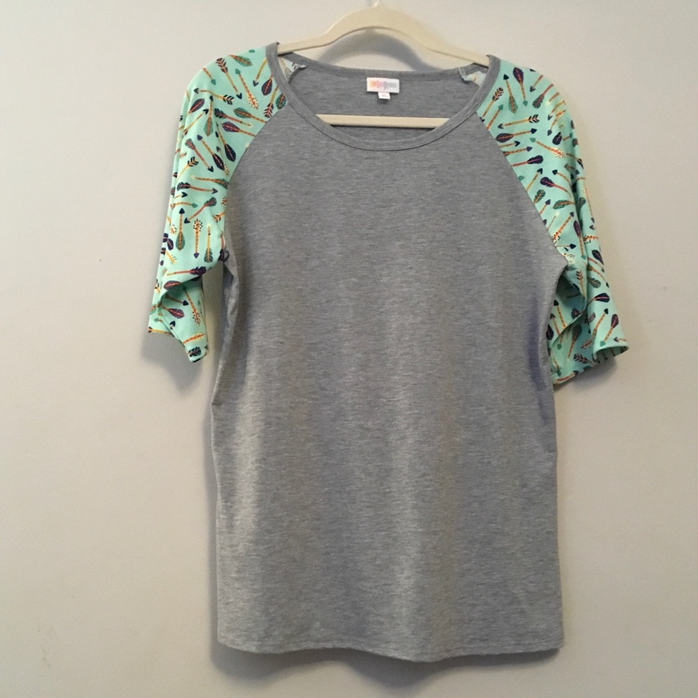 Lularoe randy top arrows sz xl raglan 3/4sleeve